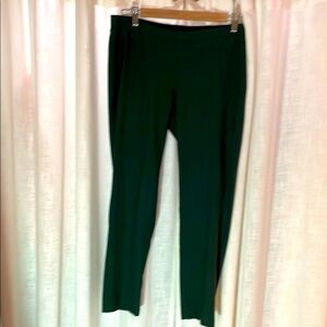 Eileen Fisher Washable Crepe slim pants, hunter green, size S